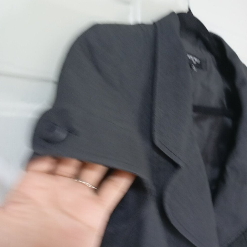Nine West Blazer Jacket Womens Charcoal Gray Short Sleeve Cropped Size 4 - Picture 3 of 9